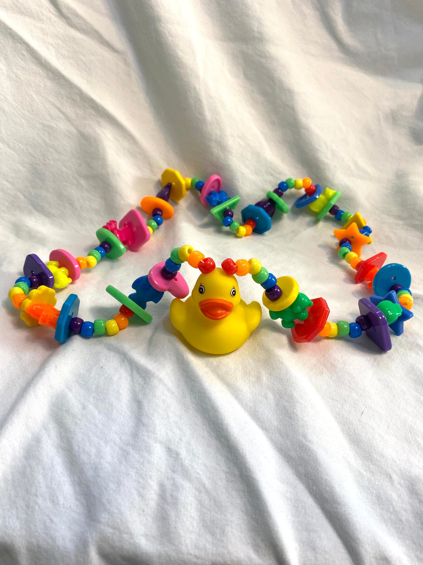 Rubber Ducky Chunky Rainbow Necklace