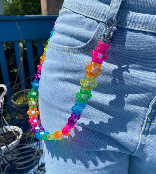 Sparkle Rainbow Kandi Belt Chain