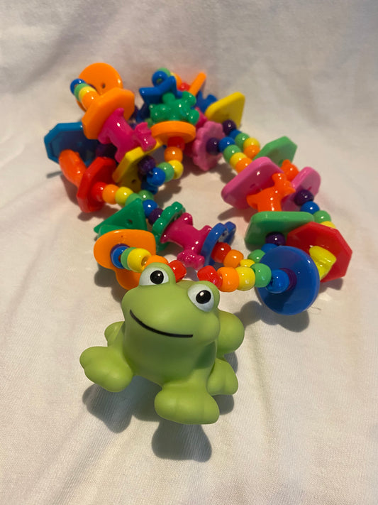 Rubber Frog Rainbow Chunky Kandi Necklace